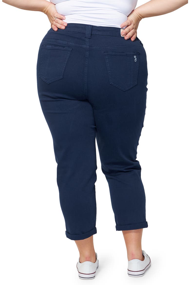 High Waist Ankle Boyfriend Jeans, Alternate, color, BLUE NIGHT