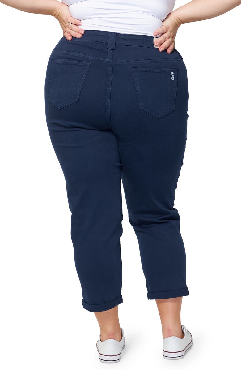 SLINK Jeans High Waist Ankle Boyfriend Jeans, Alternate, color, Blue Night