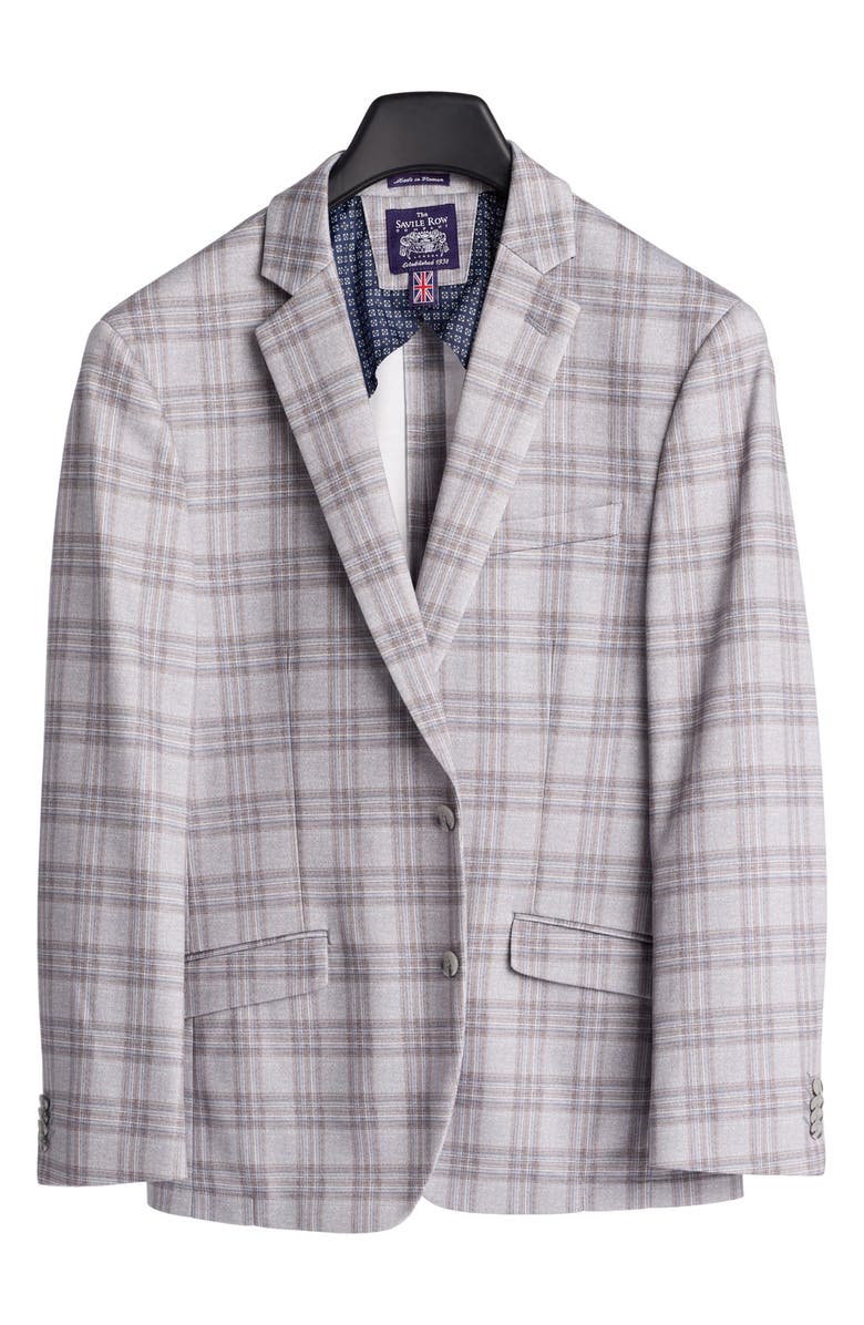 SAVILE ROW CO Plaid Sport Coat, Alternate, color, Grey