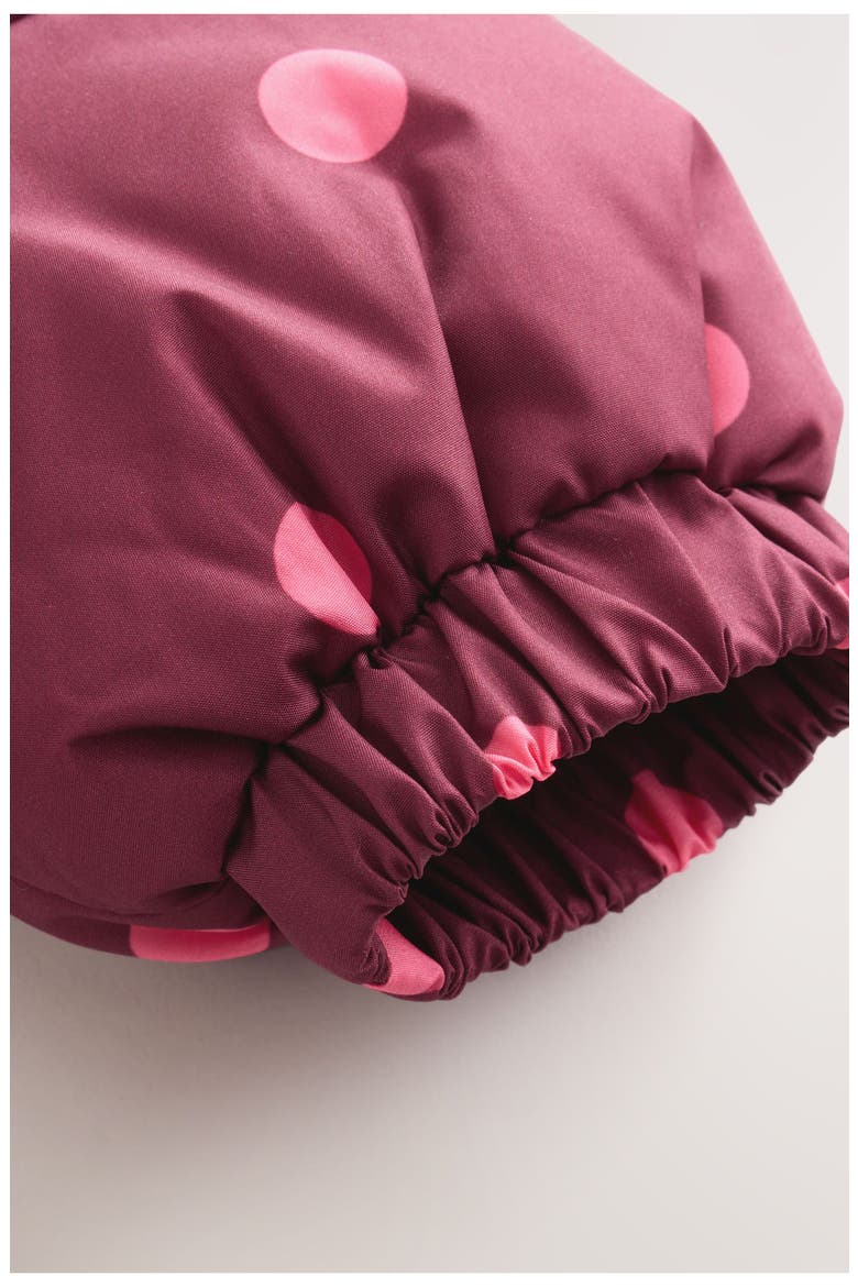Kids' Polka Dot Hooded Puffer Jacket, Alternate, color, RED