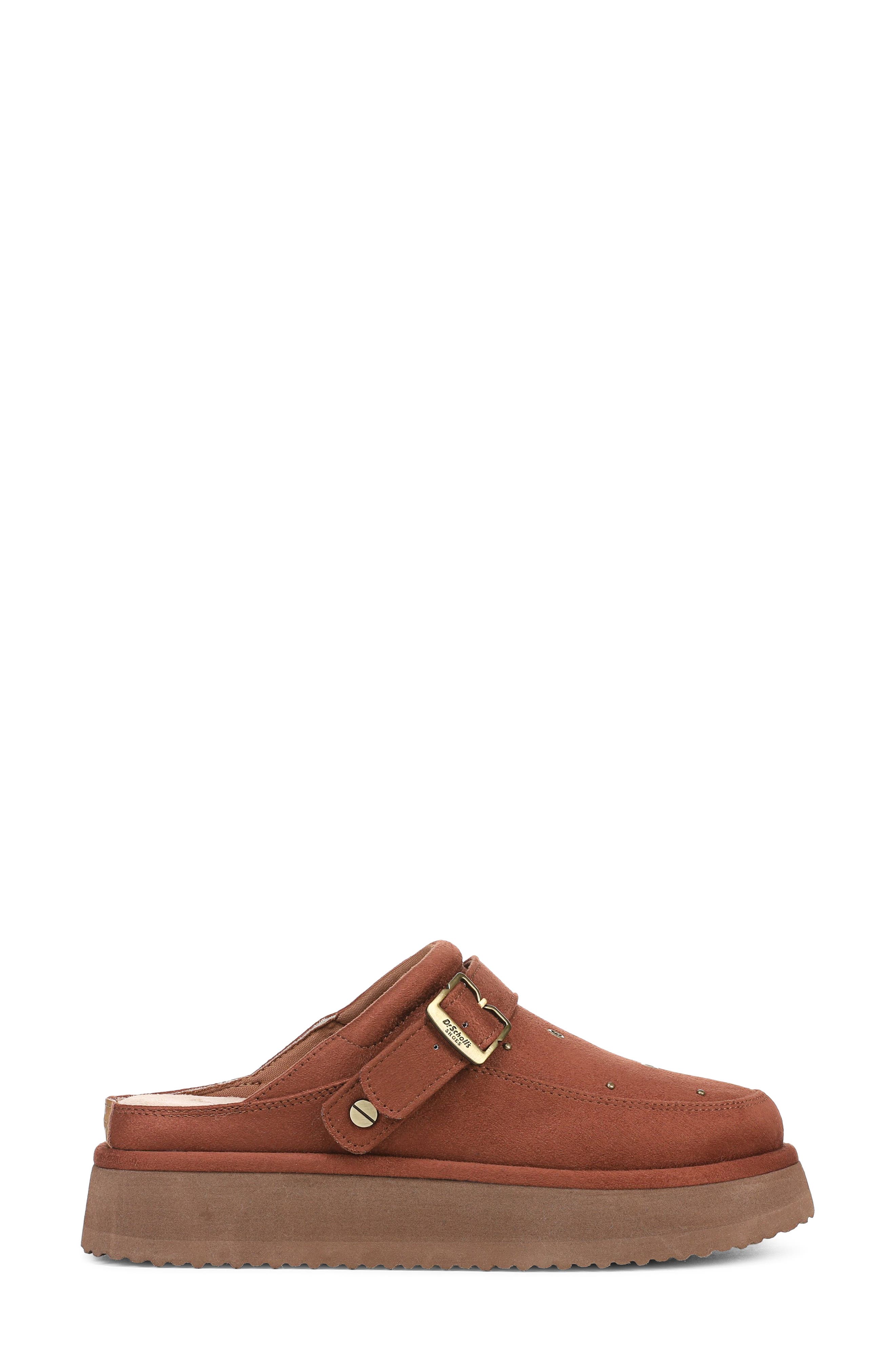Chillout Stud Platform Clog, Alternate, color, WHISKEY BROWN MICROSUEDE