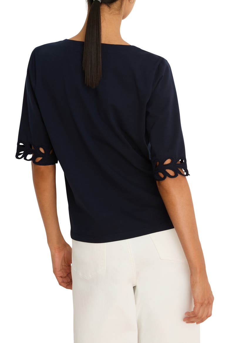 Rococo Soutache Embroidered Trim Top, Alternate, color, DARK INDIGO