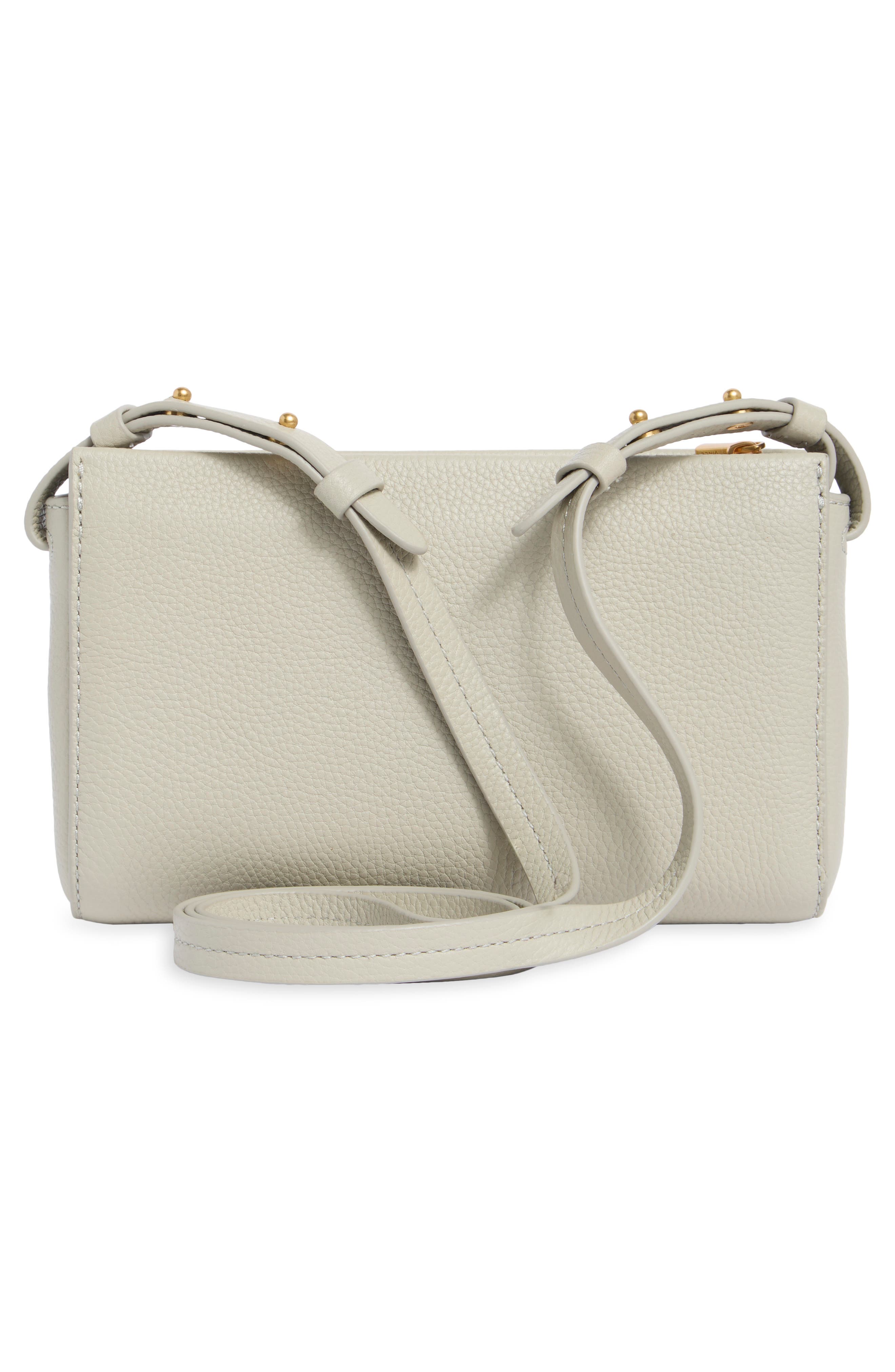 Vince Smyrna Pebble Leather Wallet on Strap, Alternate, color, Dove