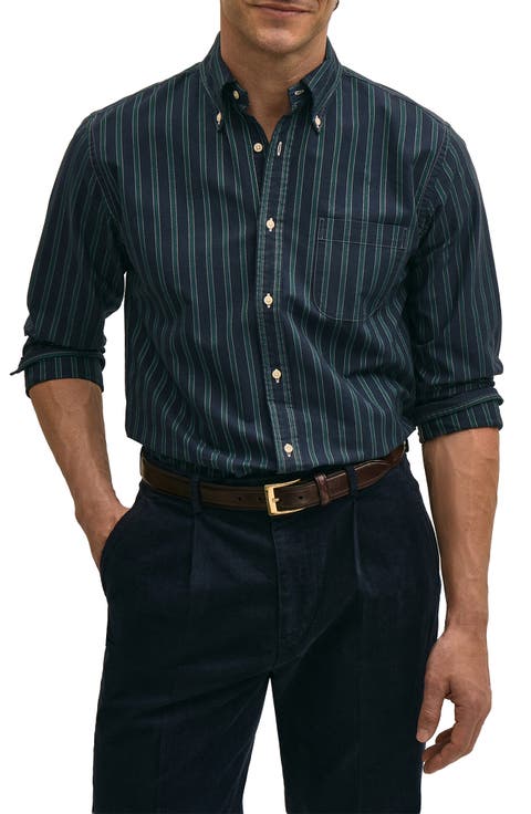 Friday Stripe Cotton Oxford Cloth Button-Down Shirt