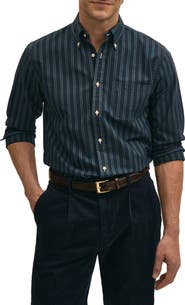 Brooks Brothers Friday Stripe Cotton Oxford Cloth Button-Down Shirt