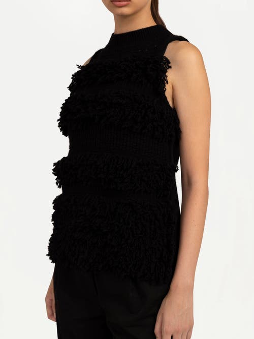Gobi Mongolian Cashmere Loop-stitch Cashmere Vest In Black
