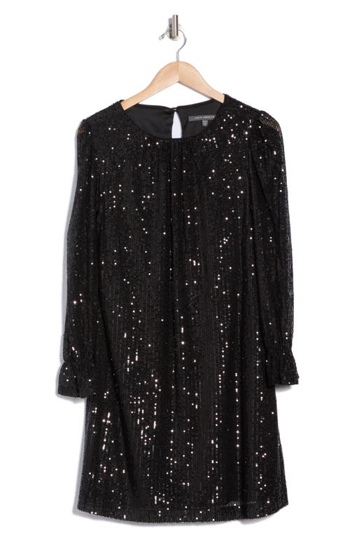 JULIA JORDAN JULIA JORDAN SEQUINED LONG SLEEVE A-LINE DRESS
