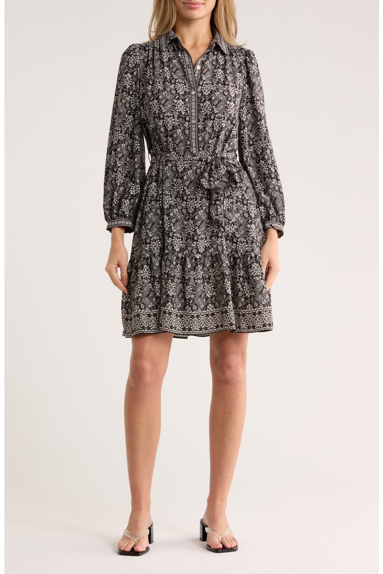 Long Sleeve Button Front Crepe Dress video