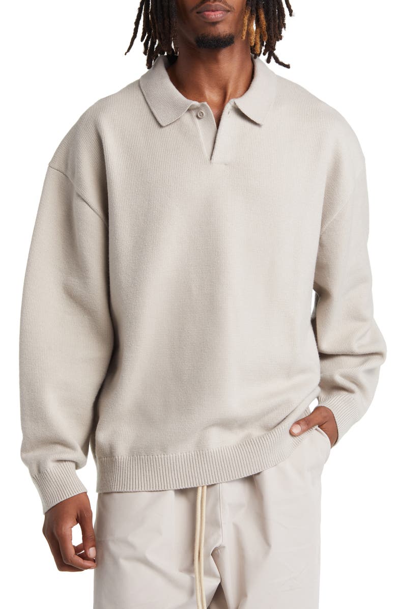 Fear of God Essentials Polo Sweater, Main, color, 
