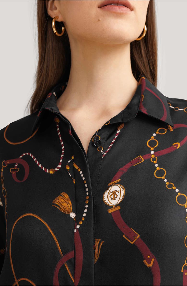 Lilysilk Women's Louisville Print Silk Shirt, Alternate, color, Louisville Print