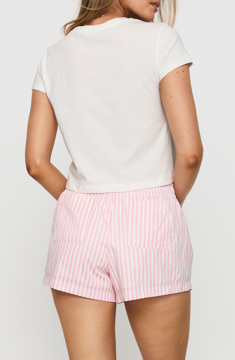 Princess Polly Sincar Boxer Shorts, Alternate, color, Pink / White Stripe