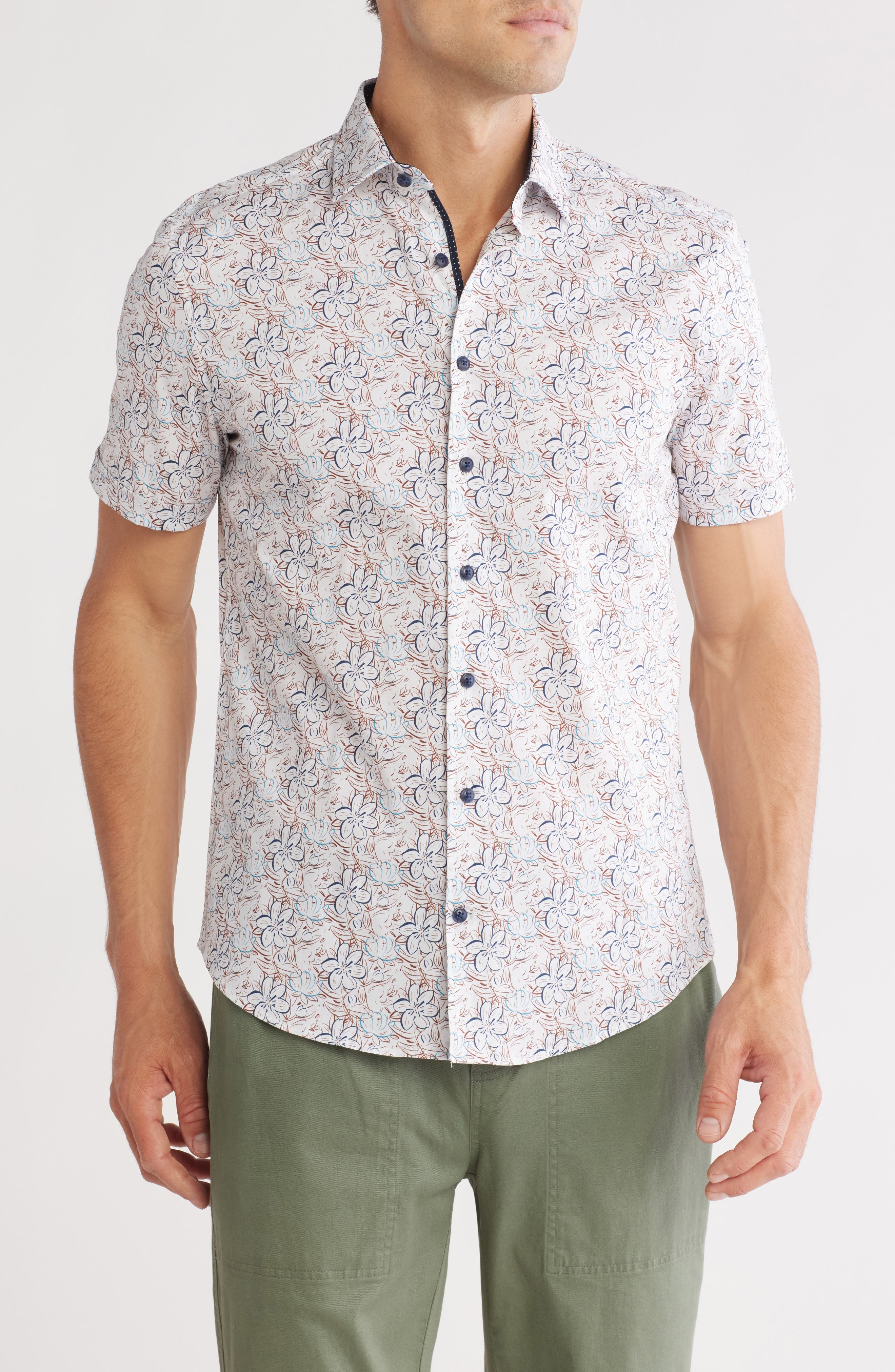SOUL OF LONDON Stretch Cotton Sport Shirt
