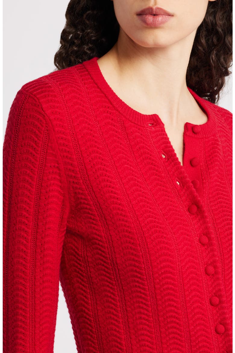 Francesca Wool Blend Cardigan, Alternate, color, RED