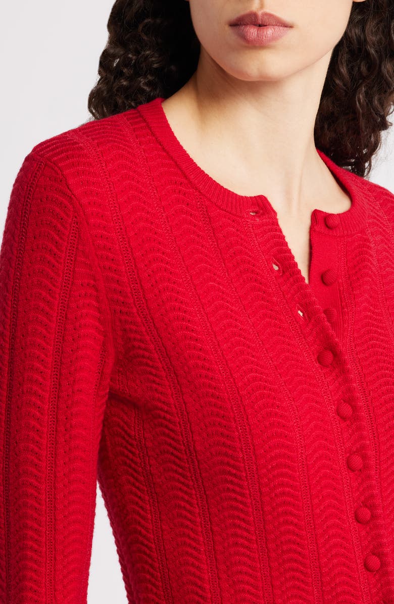 rag & bone Francesca Wool Blend Cardigan, Alternate, color, Red