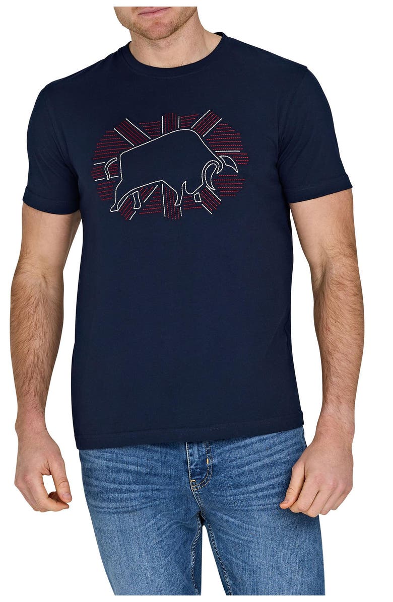 Raging Bull Outburst Union Jack Bull T-Shirt, Alternate, color, Navy