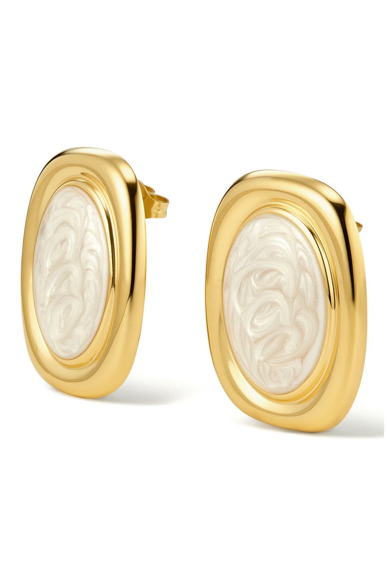Bold Oval Statement Stud Earrings, Alternate, color, GOLD
