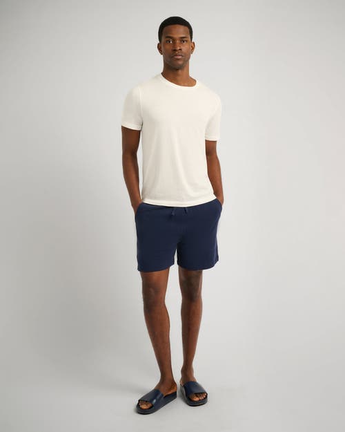 Onia Classic Pull On Linen Shorts 6 Vintage Indigo In Blue
