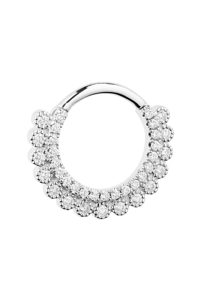 Apsara Single Diamond Hoop Earring, Alternate, color, WHITE GOLD