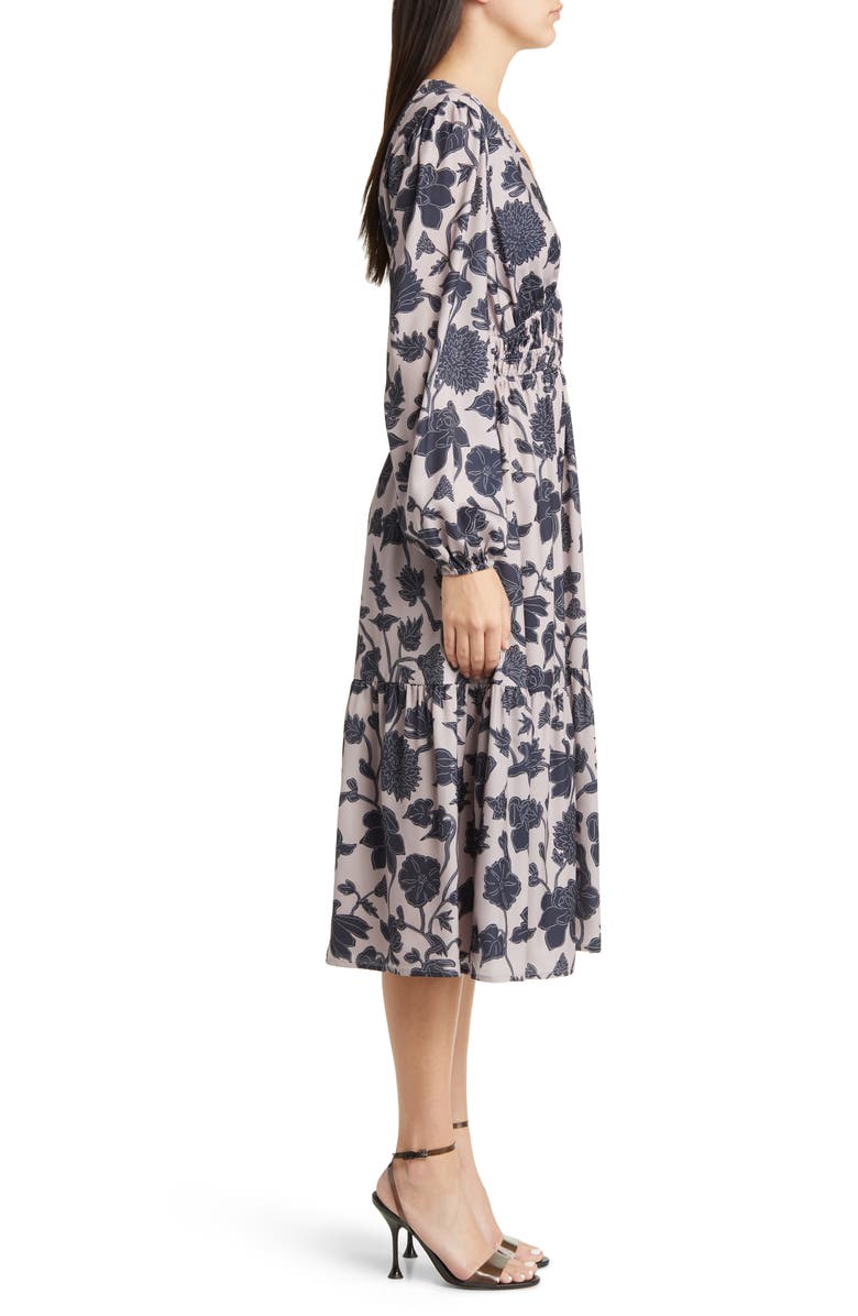 Lost + Wander Amina Floral Print Long Sleeve Midi Dress, Alternate, color, 