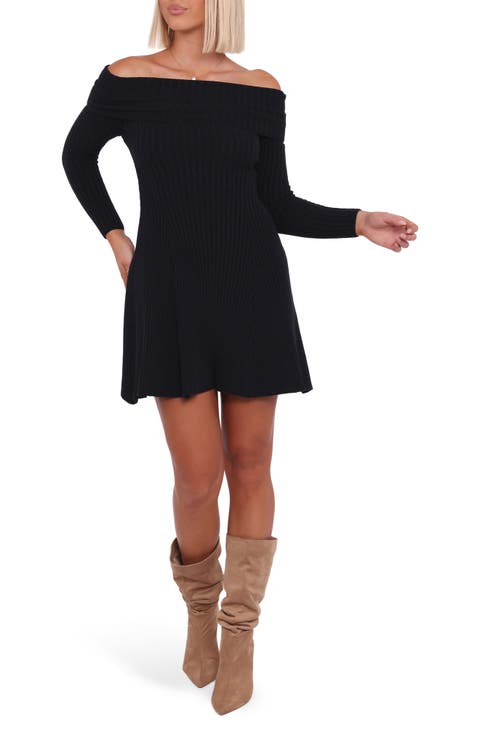 Francisco Off the Shoulder Long Sleeve Sweater Dress