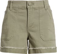 Wit & Wisdom 'Ab'Solution Frayed Patch Pocket High Waist Twill Shorts