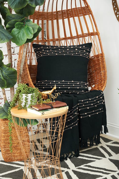 Carol & Frank Tabb Onyx Dune Throw Blanket In Black