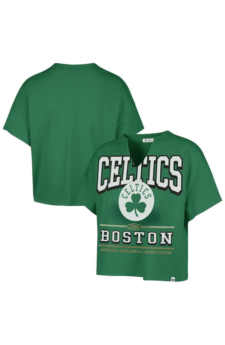 '47 Women's '47 Kelly Green Boston Celtics Elation Oversized Notch Neck T-Shirt, Main, color, 