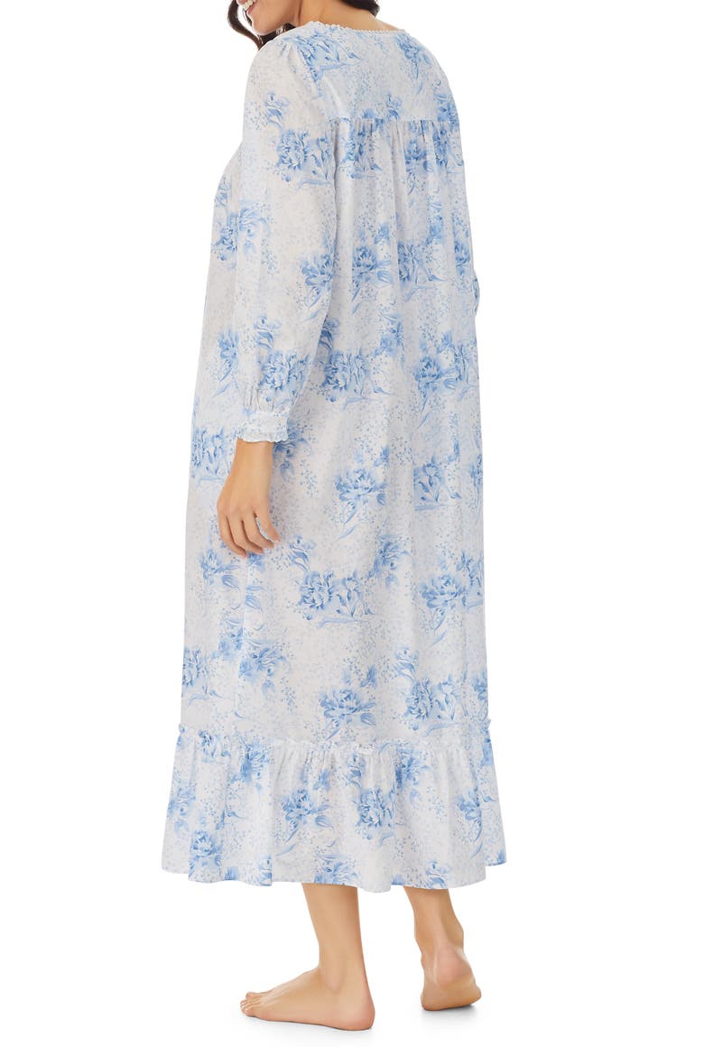 Floral Print Cotton Ballet Nightgown, Alternate, color, WHITE FLORAL