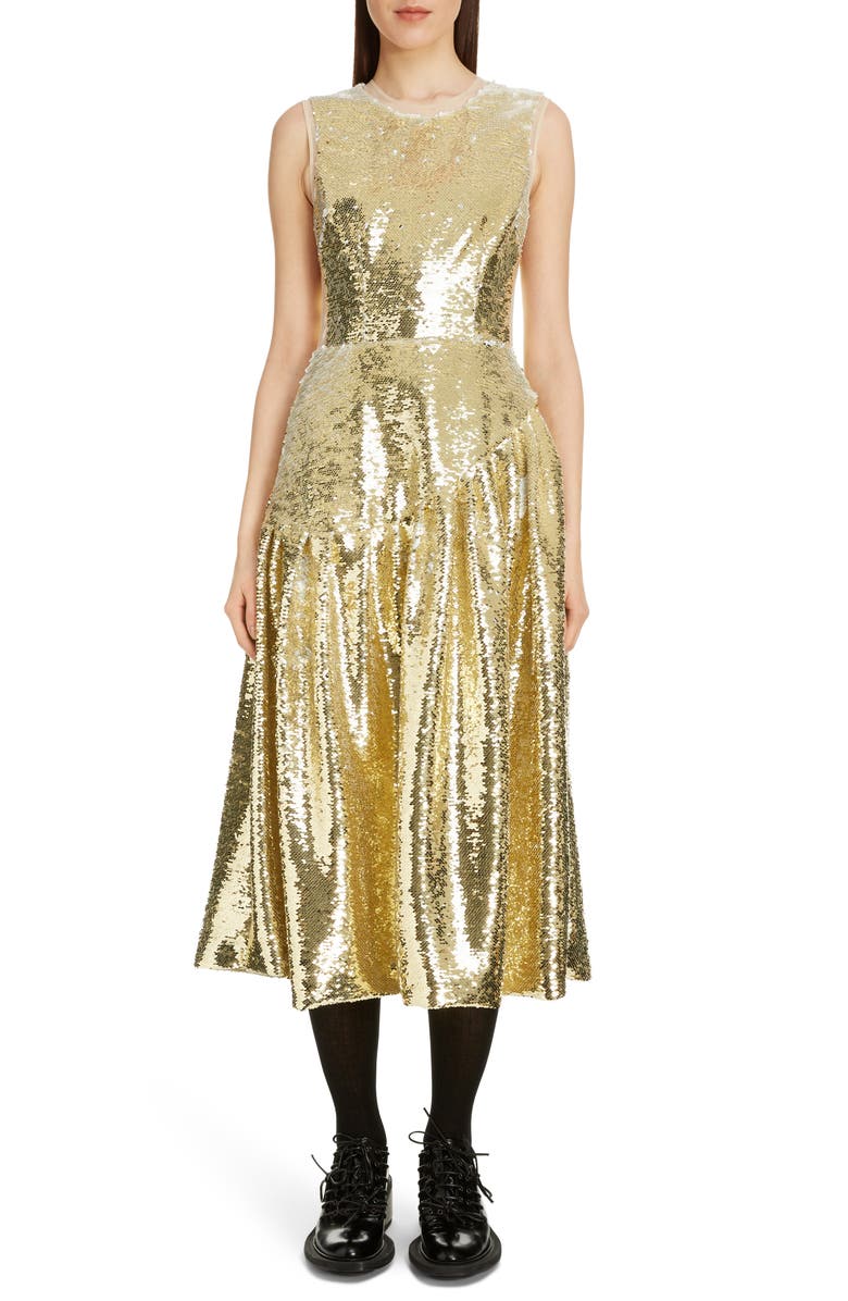 Simone Rocha Sequin Midi Dress, Main, color, 