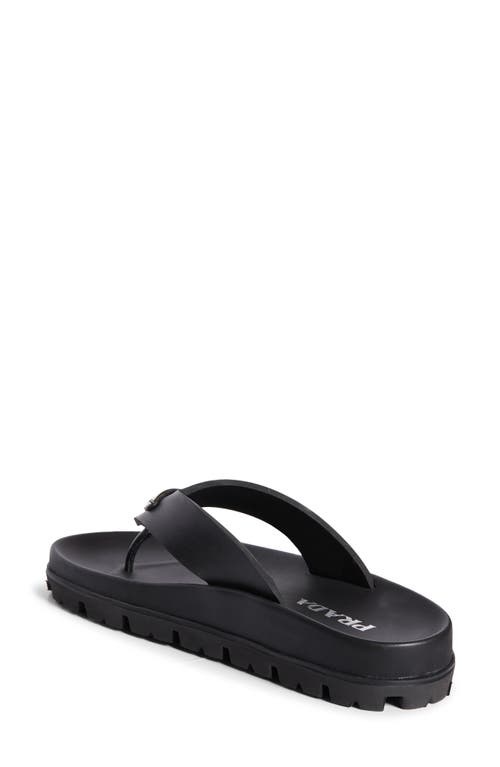 Shop Prada Lug Sole Flip Flop In Nero
