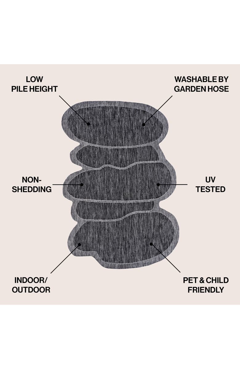 JONATHAN Y Jasper Modern Rustic Abstract Indoor/Outdoor Shaped Area Rug, Alternate, color, Dark Gray/Gray