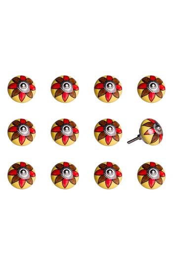 Kinetic 12-pack Knobs In Yellow Red Brown