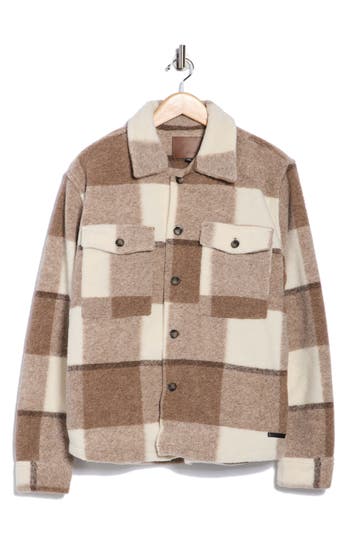 Civil Society Relaxed Fit Knit Shirt Jacket In Brown