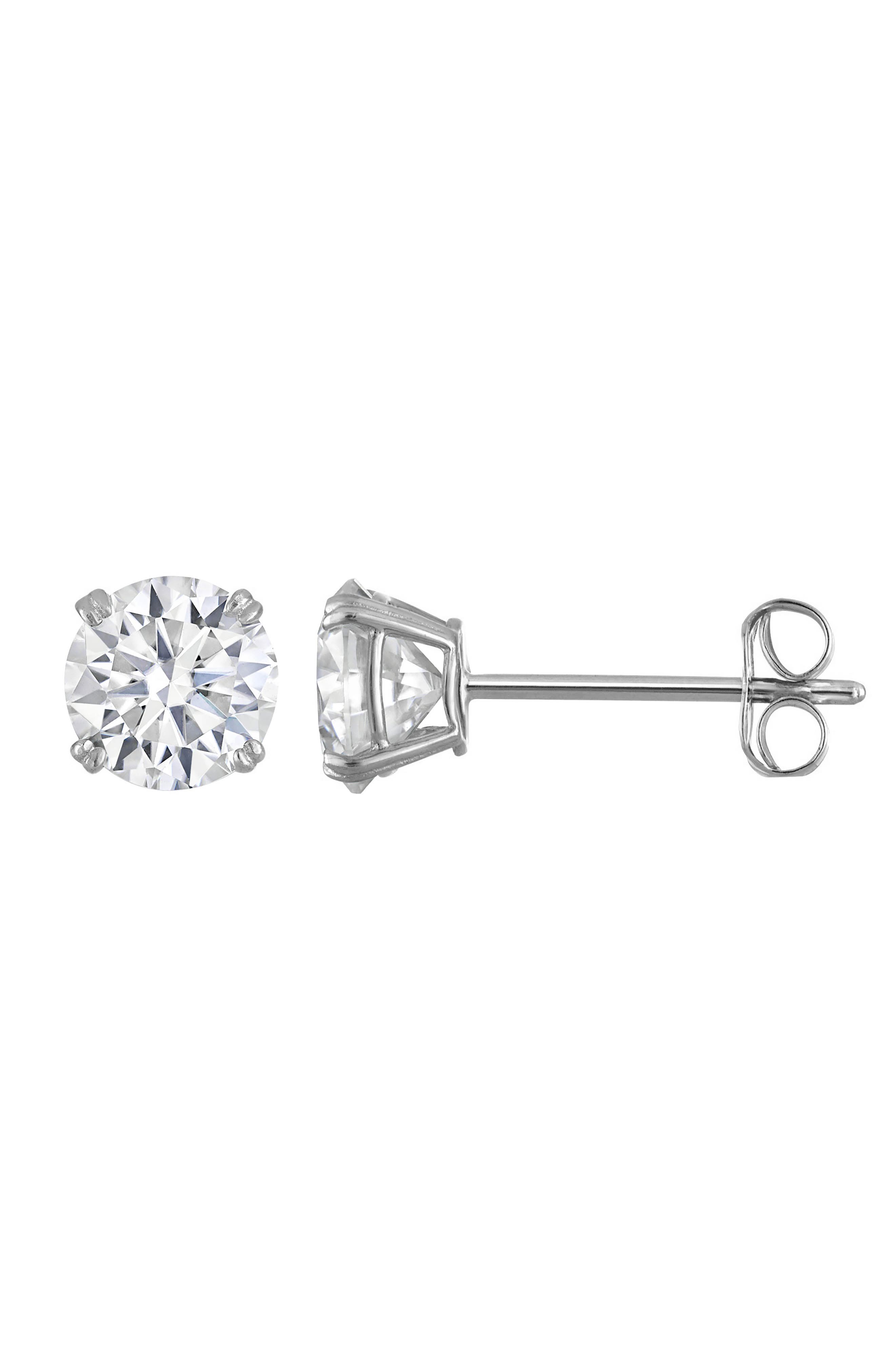 FZN 14k Gold Moissanite Stud Earrings
