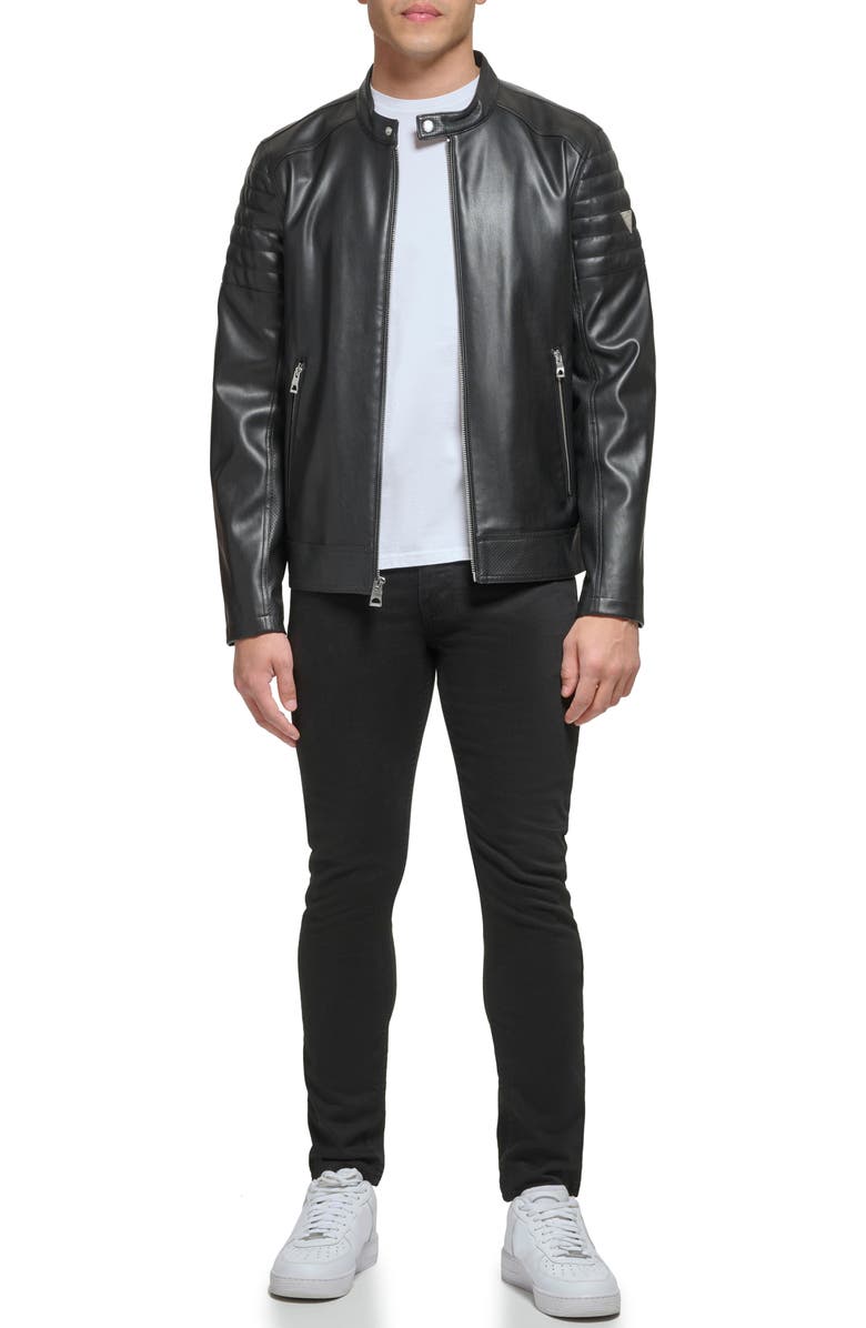 GUESS Faux Leather Jacket, Alternate, color, 