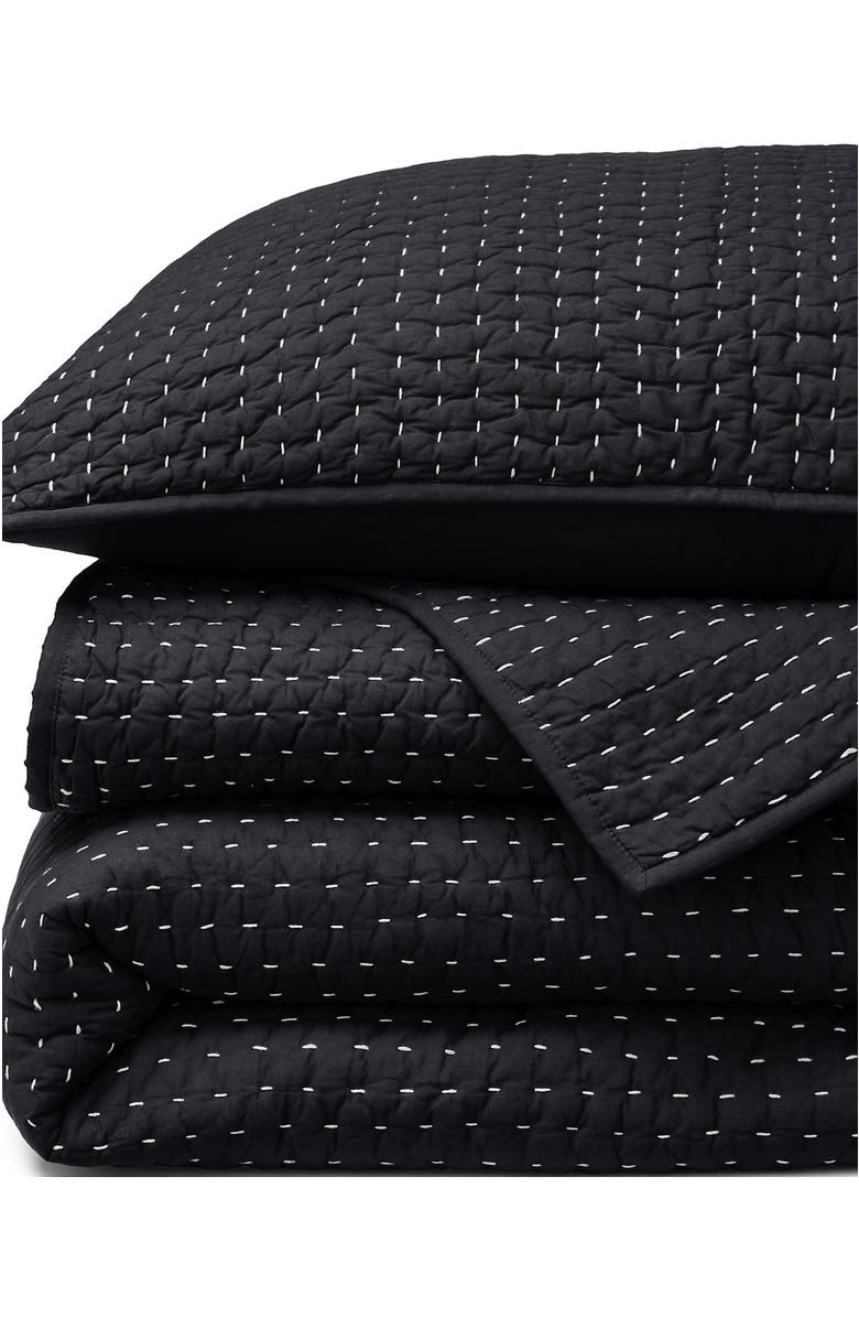 Lands' End Seed Stitch Quilt, Main, color, Black Slate