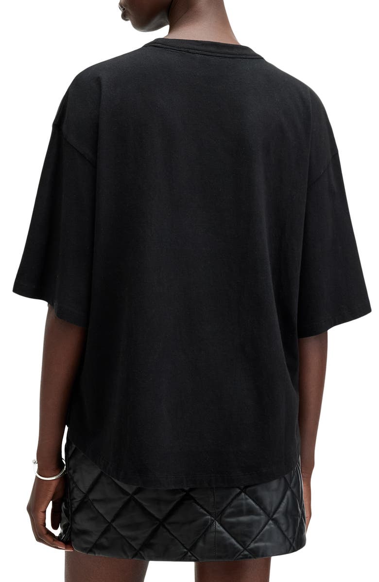 AllSaints Amelie Embellished Shatter Oversize Cotton T-Shirt, Alternate, color, 