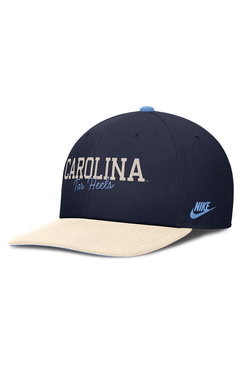 Nike Men's Nike Navy/Cream North Carolina Tar Heels Pro Legacy Script Snapback Hat, Alternate, color, Navy