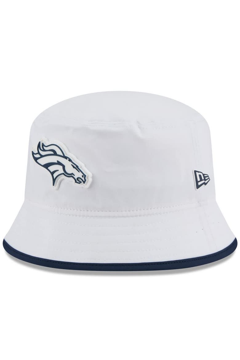 Men's New Era  White Denver Broncos 2025 NFL Training Camp Stretch Bucket Hat, Main, color, White