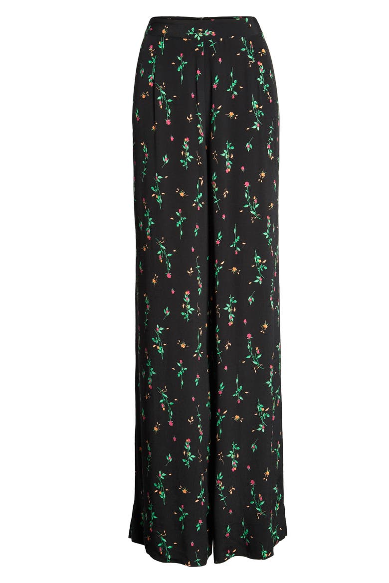 Carter High Waist Wide Leg Pants, Alternate, color, NOIR ROSE DITSY