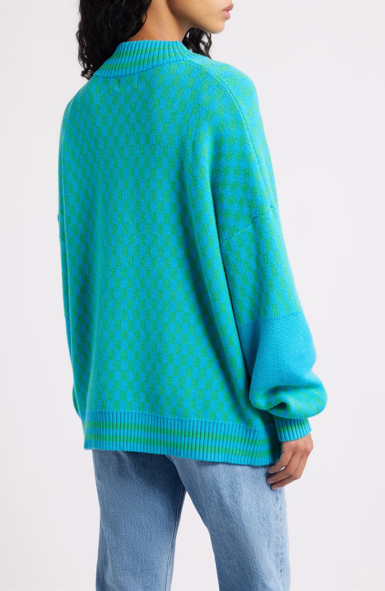 Dressed in Lala Get What I Want Grandpa Cardigan, Alternate, color, Blue/ Green