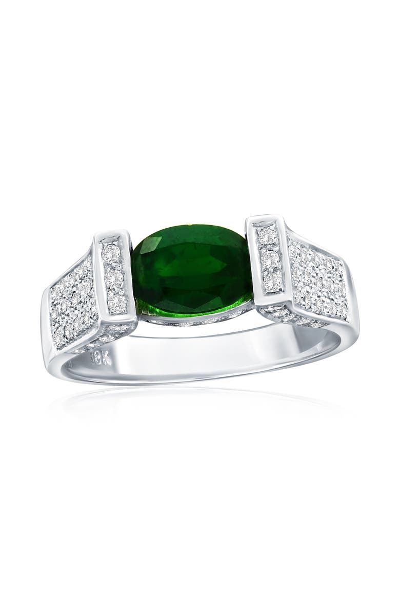 14K Gold Green Tourmaline & Diamond Ring, Main, color, Green
