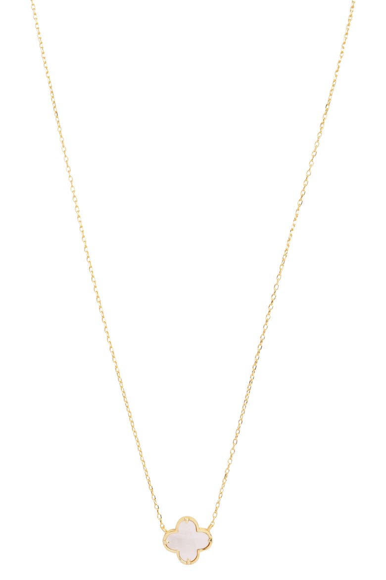 Mother of Pearl Clover Mama Pendant Necklace, Alternate, color, GOLD