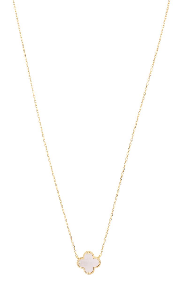 Argento Vivo Sterling Silver Mother of Pearl Clover Mama Pendant Necklace, Alternate, color, Gold