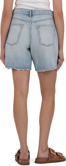 Holly Drawstring Waist Mid Thigh Denim Shorts