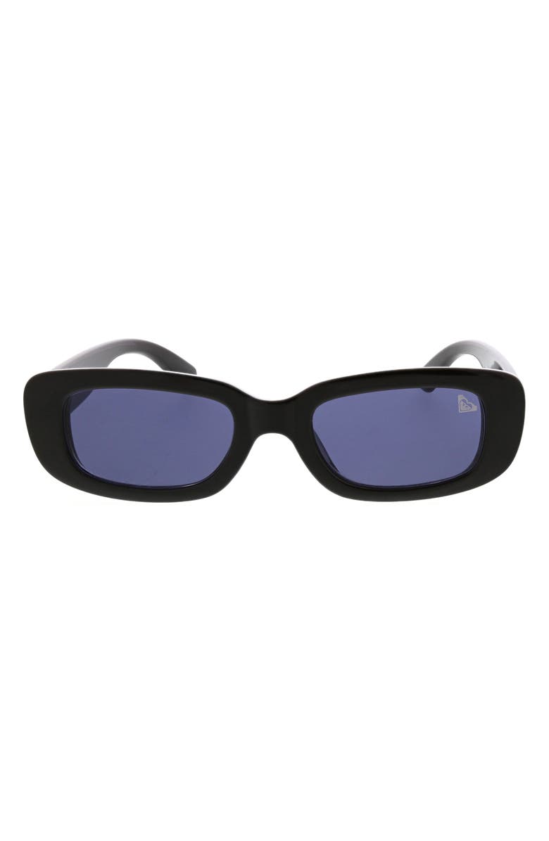Roxy 53mm Slim Oval Sunglasses, Main, color, Black