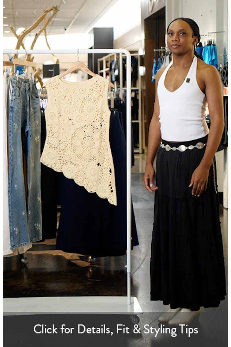 Truita Open Work Knit Asymmetric Hem Top video