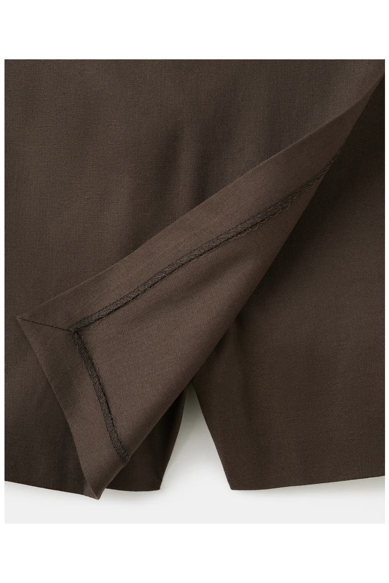 Wrap Linen & Cotton Miniskirt, Alternate, color, CHOCOLATE