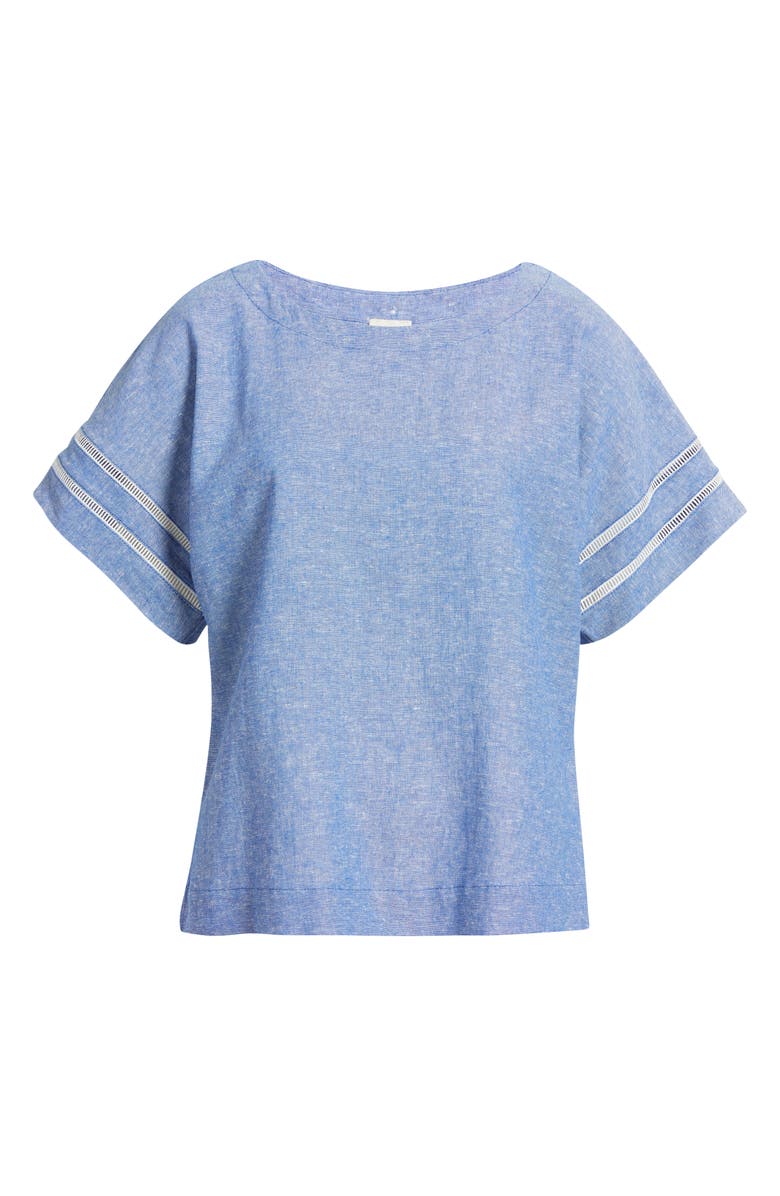 Anne Klein Dolman Sleeve Top, Alternate, color, Santorini Blue/ Brt Wht
