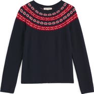 Seasalt Cornwall Sea
s Edge Fair Isle Merino Wool Blend Crewneck Sweater